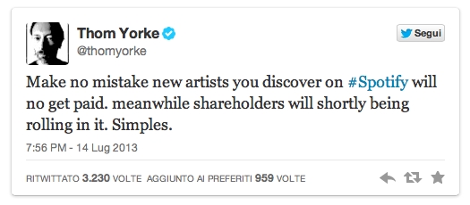 Si accende il dibattito sulla musica in streaming: Thom Yorke vs Spotify